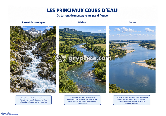 Les cours d'eau - Torrent, rivière, fleuve - gryphea.org